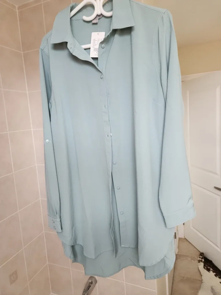 Jana Light Blue Button-Up Shirt - Size XL image indicator(4)