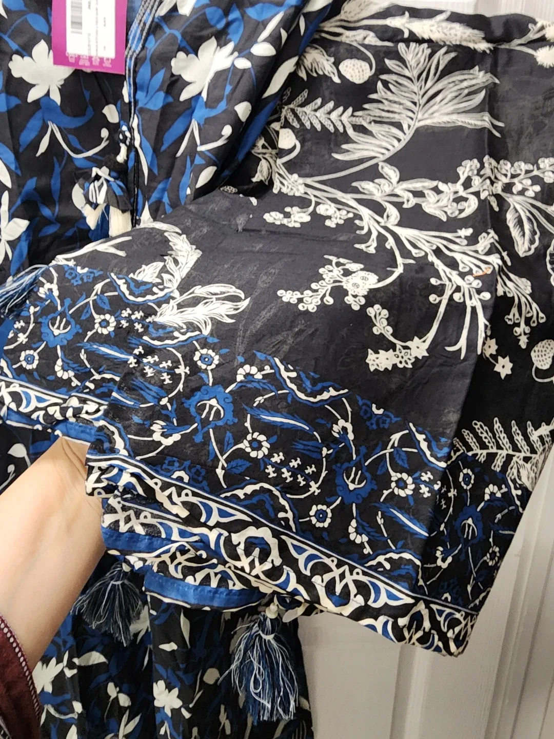 New J.PRET Black Floral Tunic Top and dupatta - XXL image indicator(5)