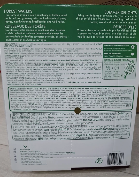 Air Wick Life Scents Refills - Forest Waters & Summer - NEW - photo 2