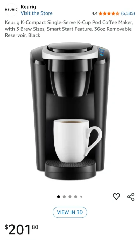 Keurig K-Compact K-Cup Pod Coffee Maker - Excellent condition thumbnail