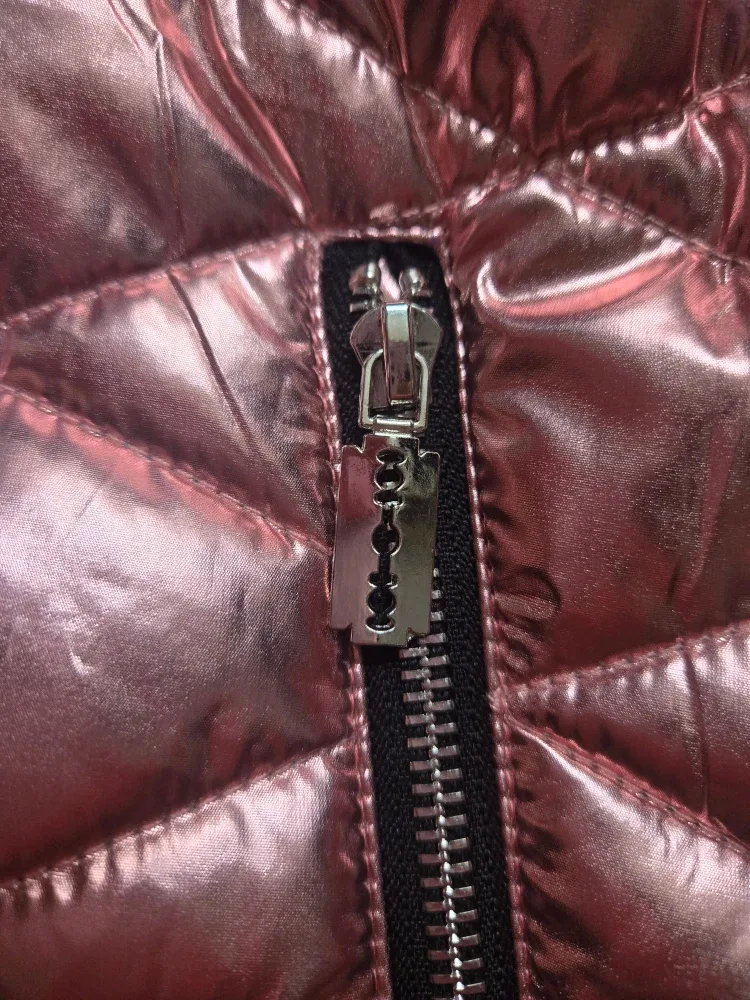 Rose Gold Padded Snowsuit with Fur Hood image indicator(6)