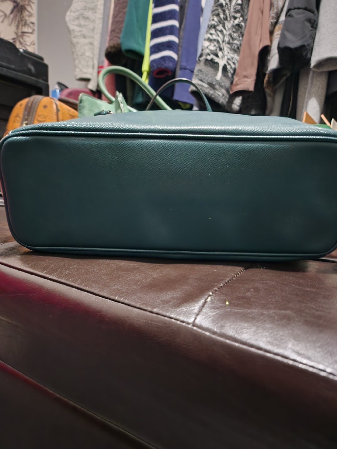 Coach Teal Leather & Signature Canvas Tote Bag - photo 3