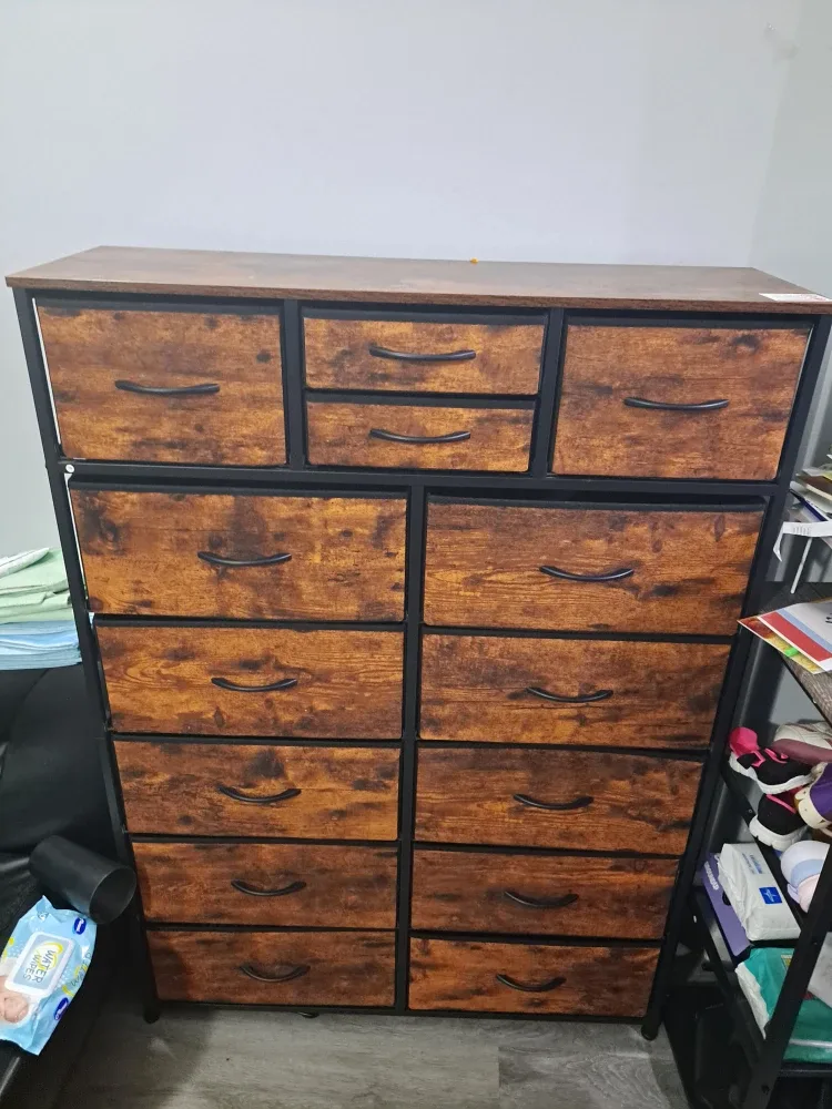 Wood Dresser with Fabric Drawers image indicator(2)