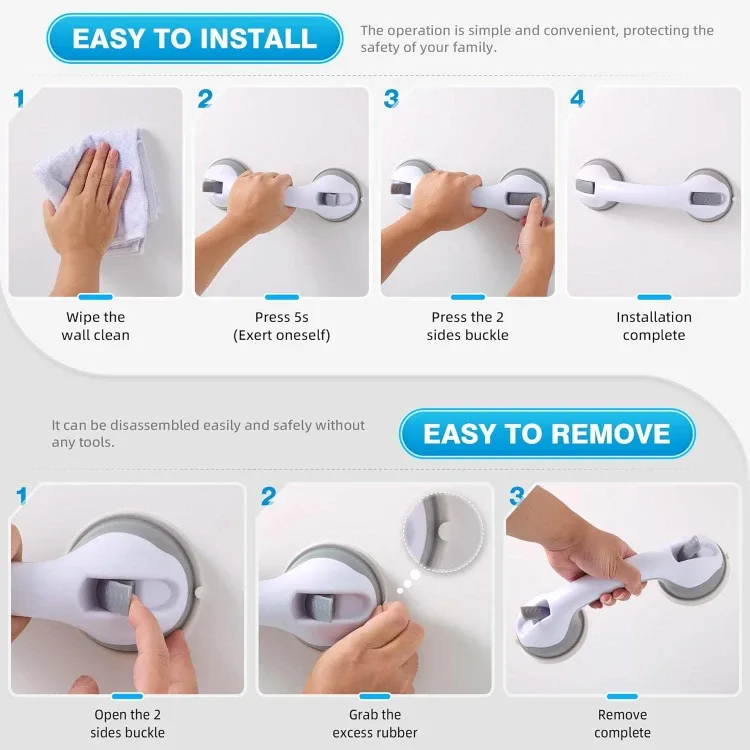 New~Bathroom Safety Grip, Rem, Wp,12 In(2 PK) image indicator(4)