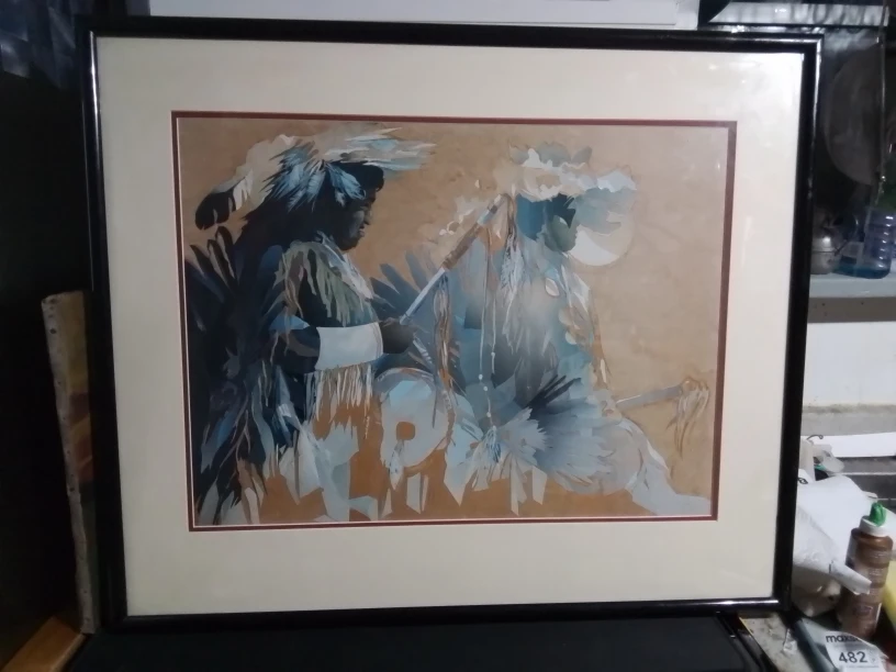 Cut And Paste Collage Indigenous American Art Signed by Artist