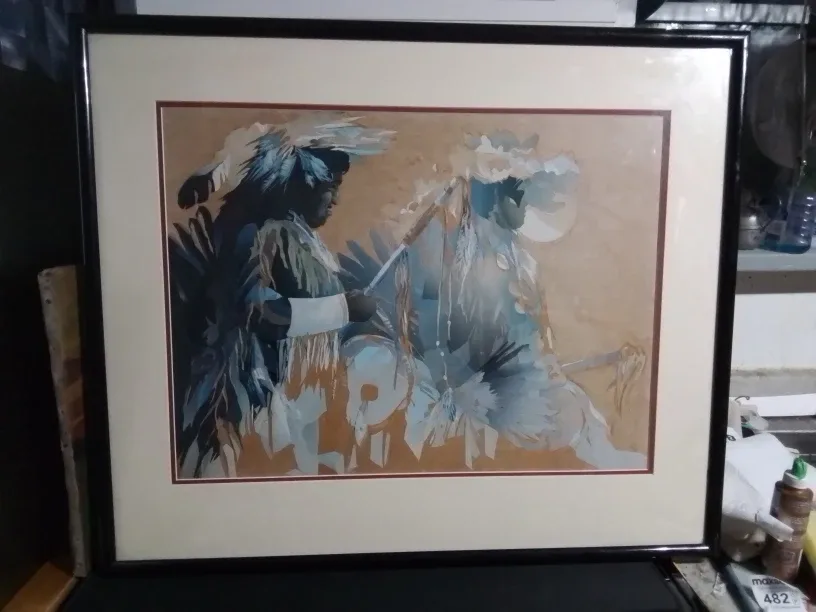 Cut And Paste Collage Indigenous American Art Signed by Artist