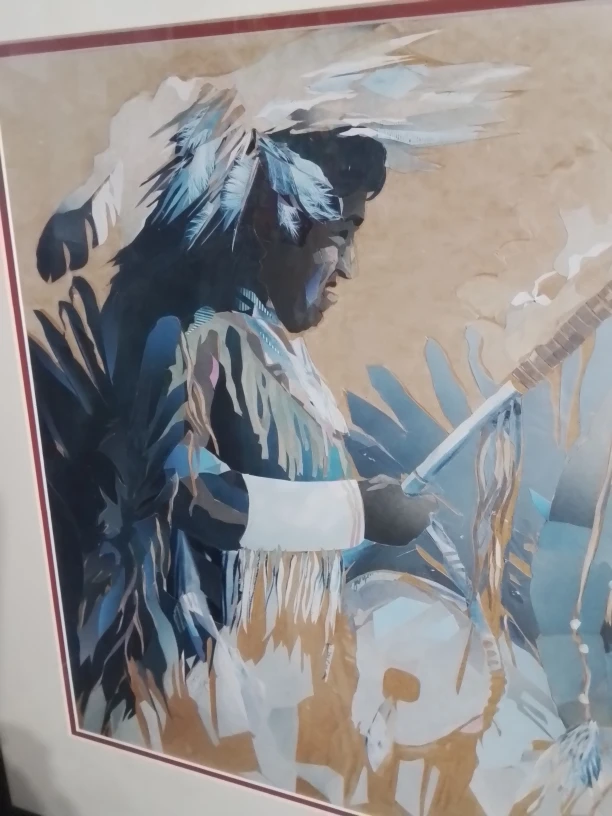 Cut And Paste Collage Indigenous American Art Signed by Artist - photo 2