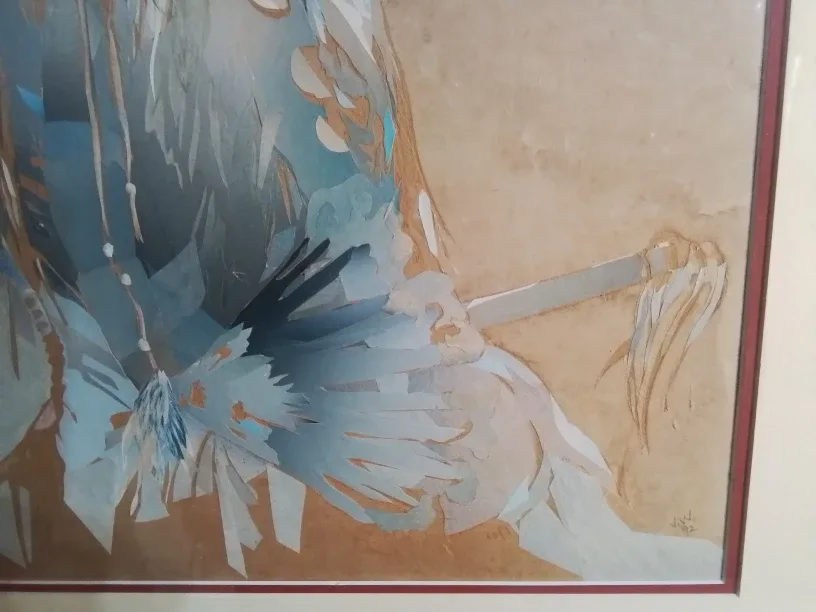 Cut And Paste Collage Indigenous American Art Signed by Artist image indicator(5)