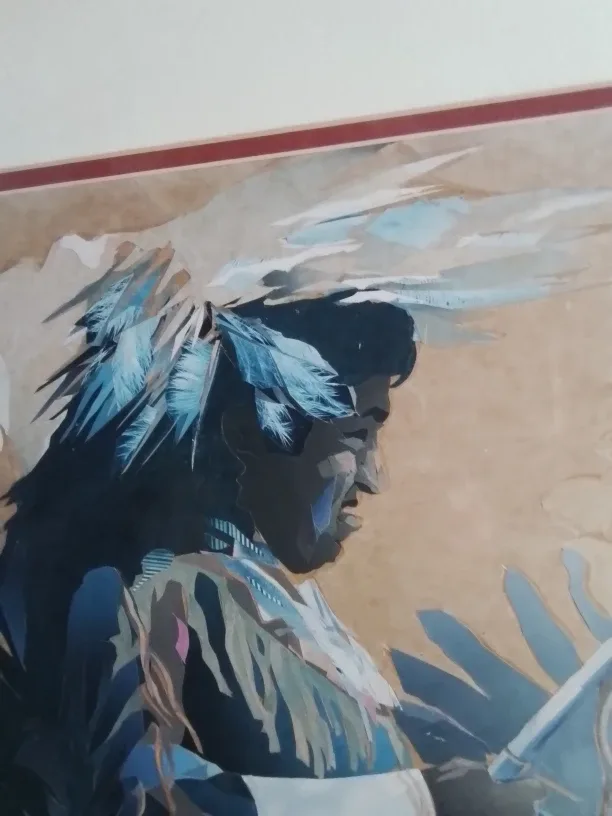 Cut And Paste Collage Indigenous American Art Signed by Artist image indicator(8)