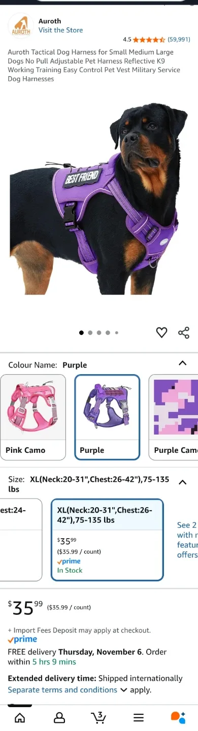 Reflective Dog Harness XL *new