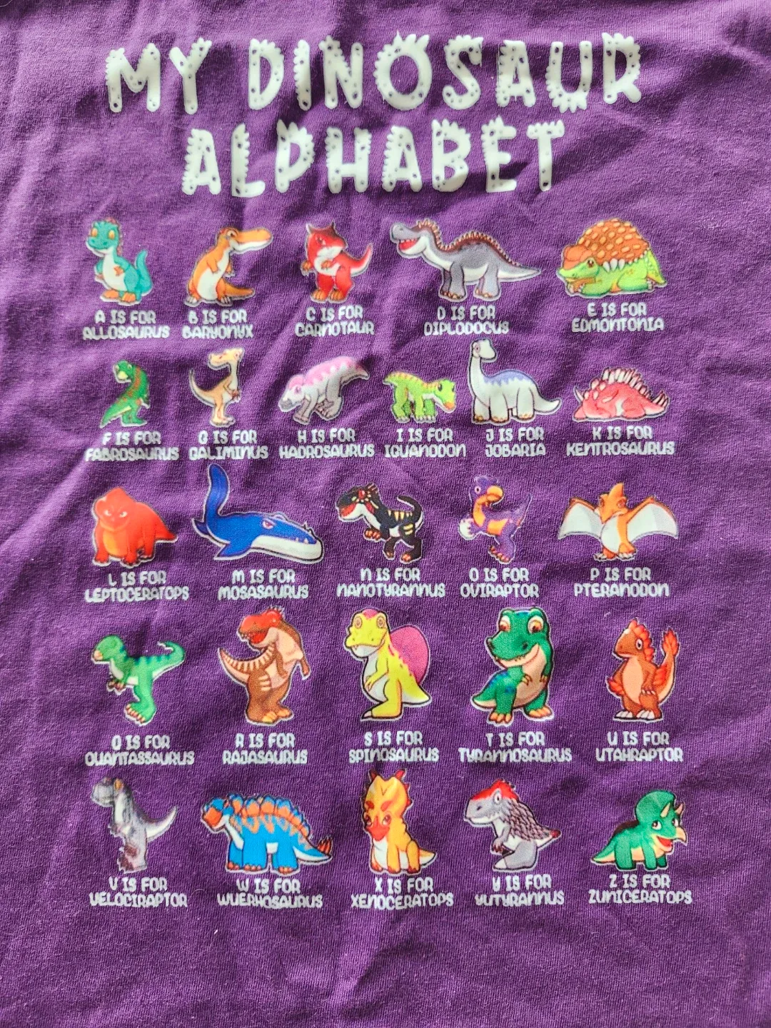 Purple Dinosaur Alphabet T-Shirt - Size 16 image indicator(2)