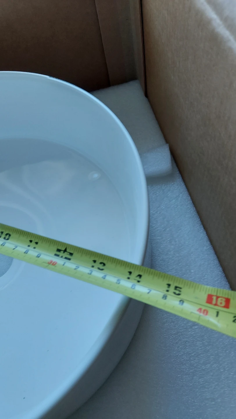 White Ceramic Vessel Sink - 16 inch - photo 4