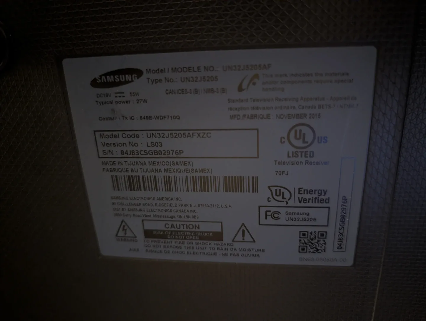 Samsung 32 inch TV image indicator(4)