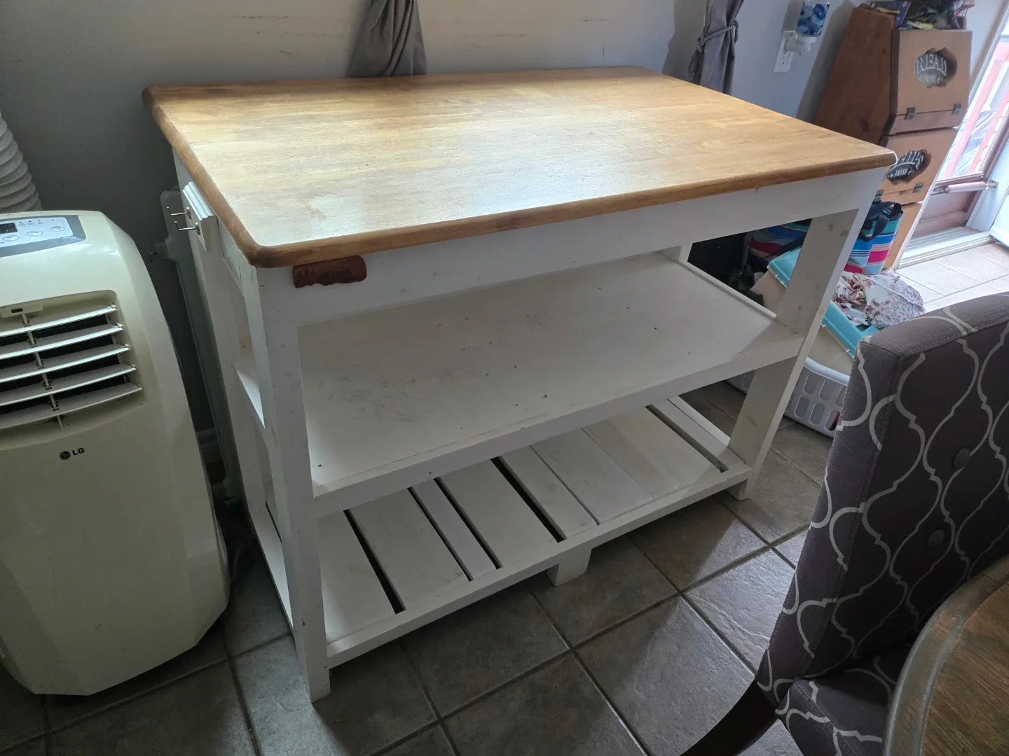Kitchen Island Cart with Wooden Top