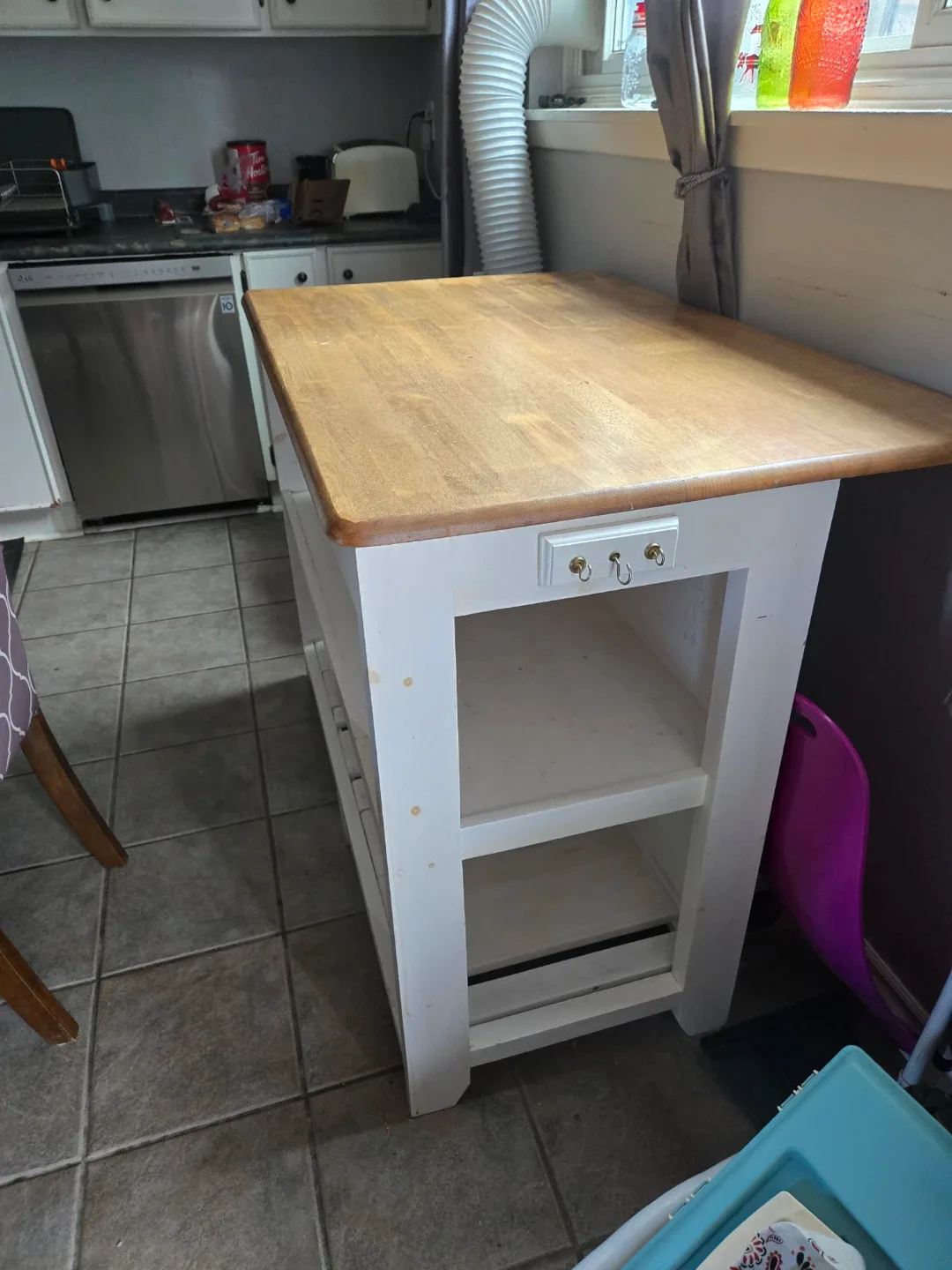 Kitchen Island Cart with Wooden Top image indicator(2)