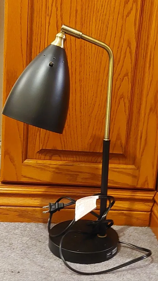 Black Desk Lamp with USB Port