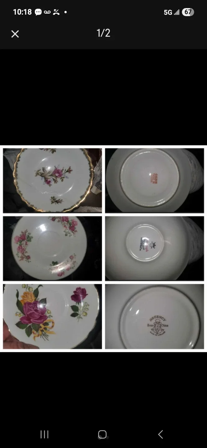 Sadler collectible teapot & china saucers🥕 image indicator(7)