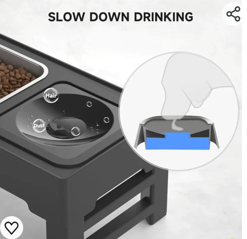 ELS PET Elevated Dog Bowls 4 Heights Adjustable, Raised Dog ... image indicator(5)