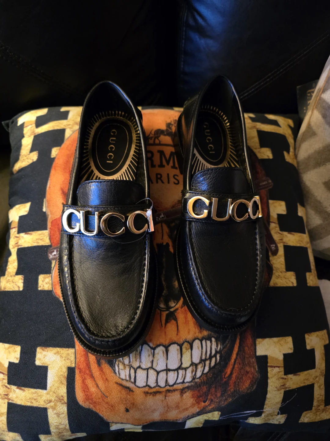 Gucci Black Leather Loafers