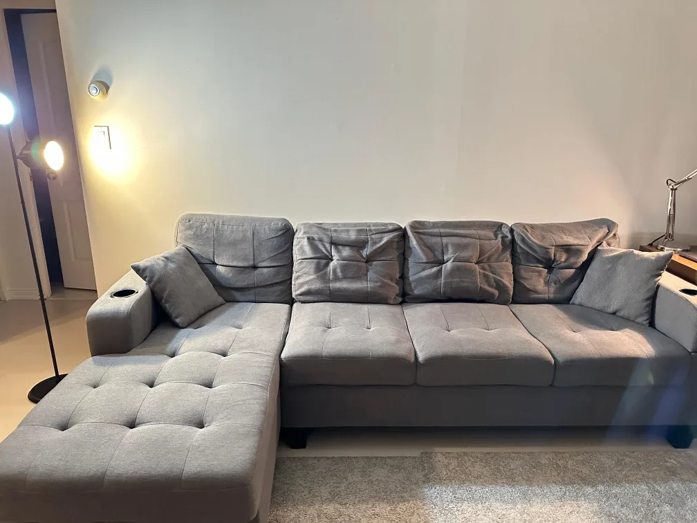 Grey Sectional Sofa with Ottoman image indicator(6)