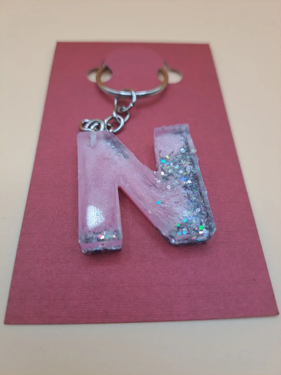 Handmade Resin Initial Keychain image indicator(10)