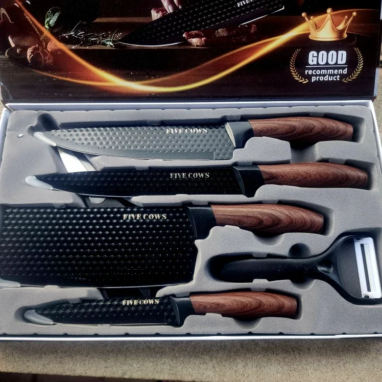 FIVE COWS Kitchen Knife Set - New in Box! image indicator(2)