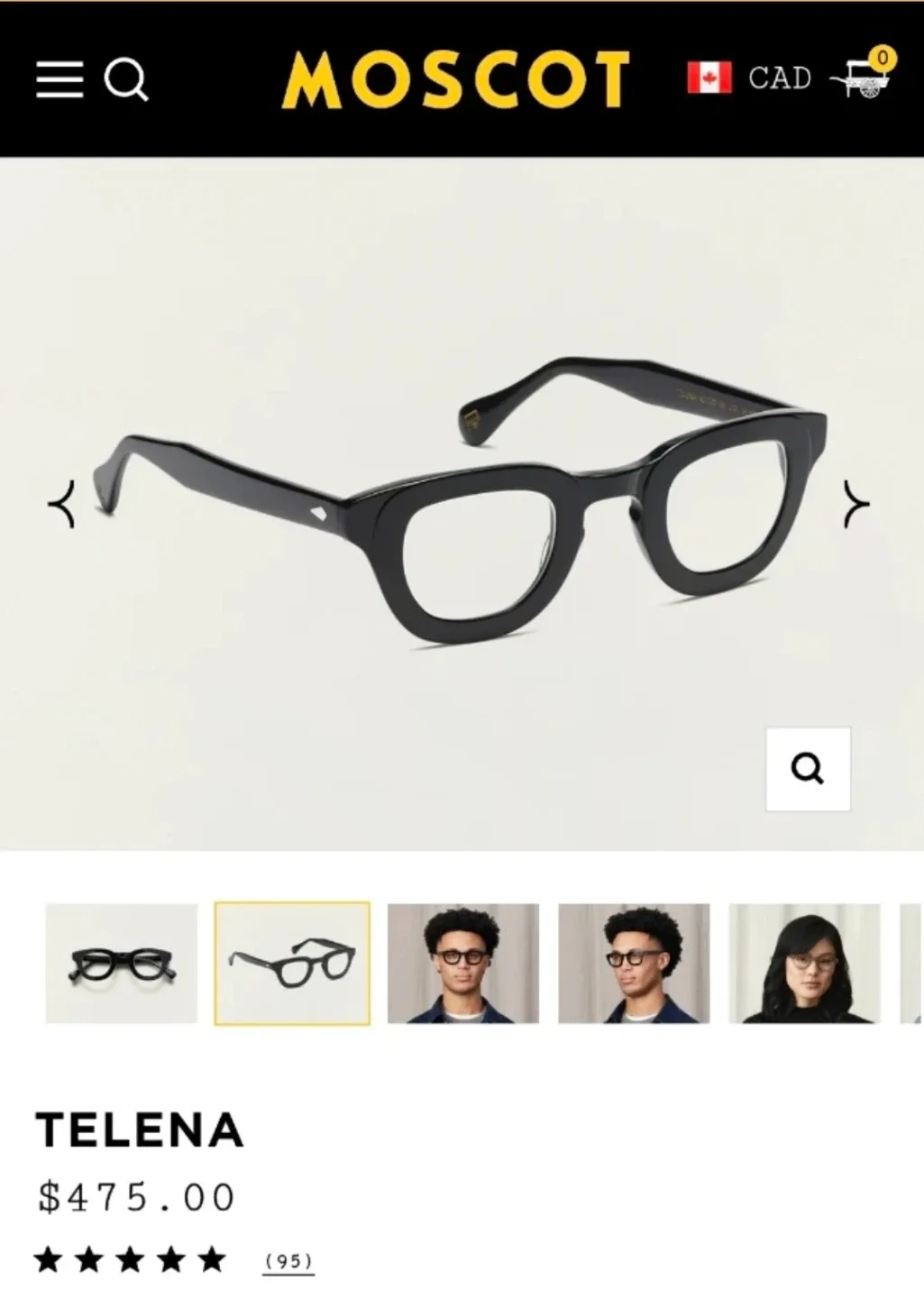 Moscot Telena Black Eyeglasses thumbnail