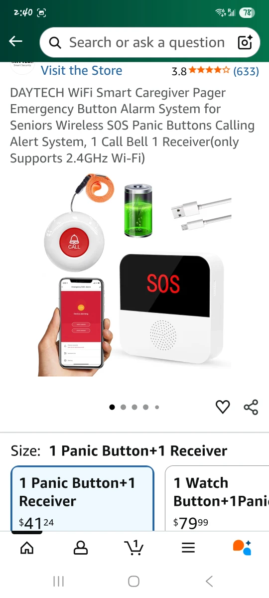 WiFi Smart Caregiver Pager Emergency Button