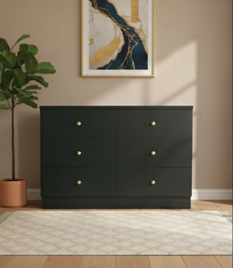 Black 6-Drawer Dresser