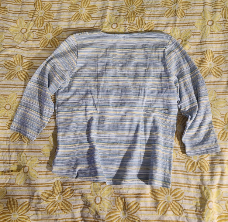 Blue & yellow striped Liz Claiborne babydoll top - photo 2