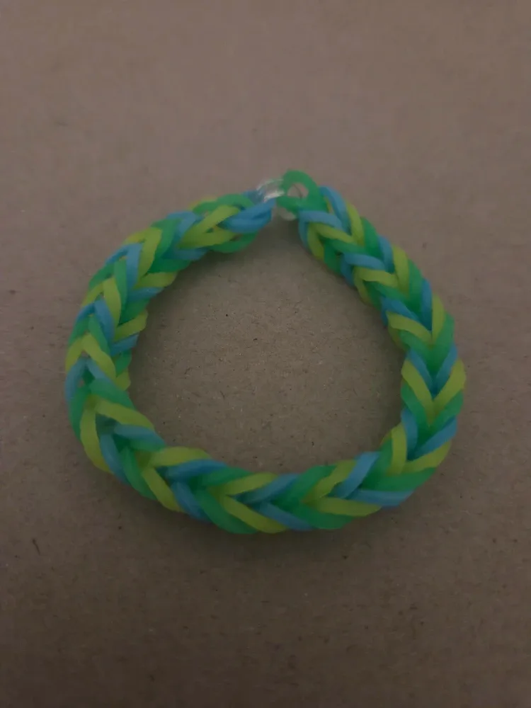 Handmade Loom Bracelet - Blue & Green