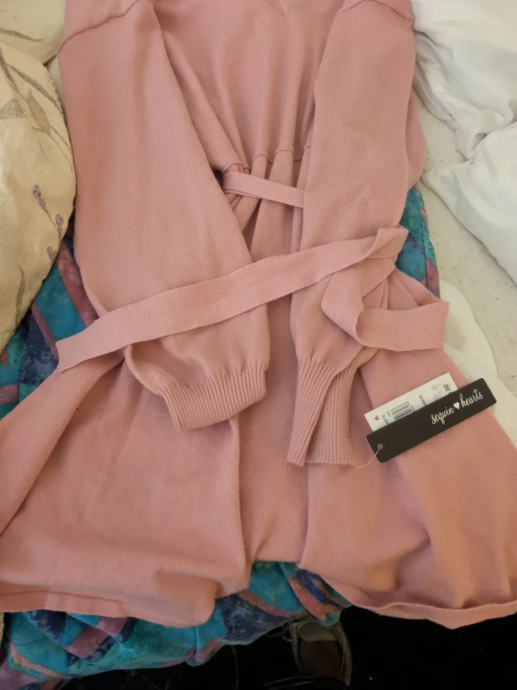 New Sequin Hearts Pink Sweater Dress image indicator(2)