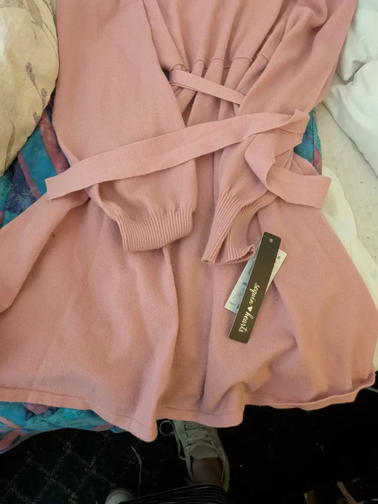 New Sequin Hearts Pink Sweater Dress image indicator(4)