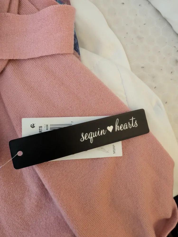 New Sequin Hearts Pink Sweater Dress image indicator(5)