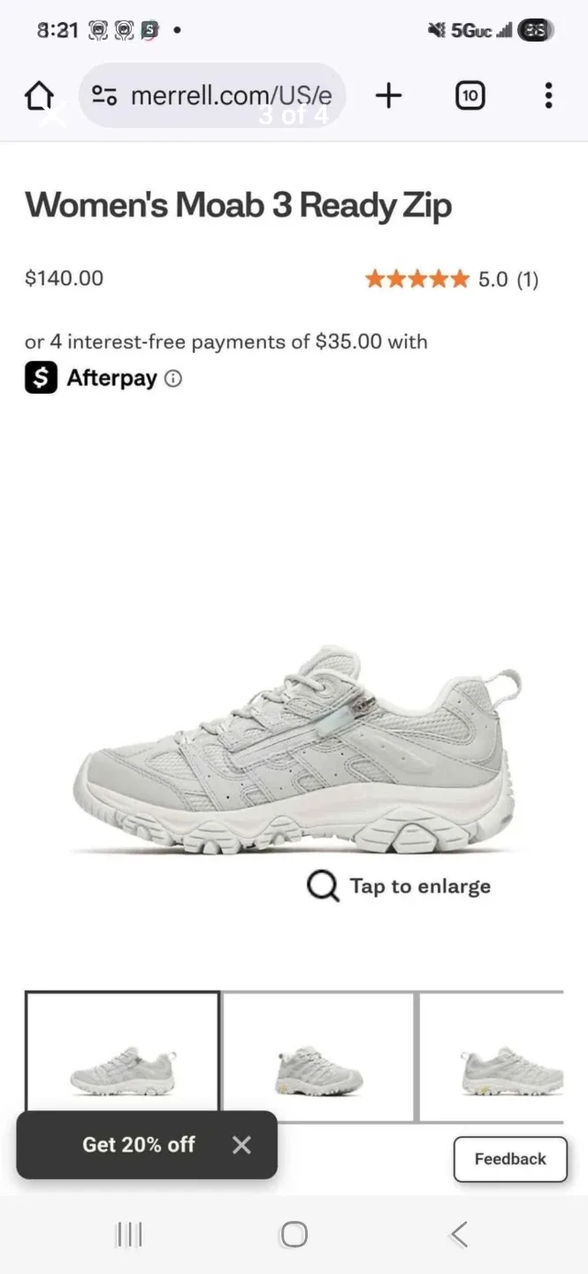 Merrell Moab 3 Ready Zip Women's Size 8.5 image indicator(2)