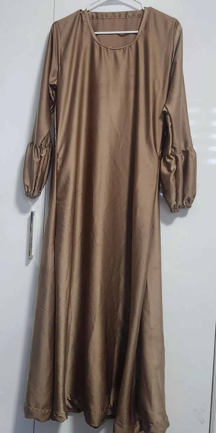 Gold biege satin abaya sz 56 like new