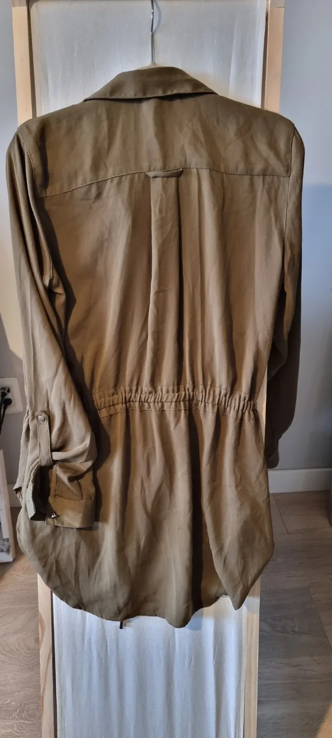 Dynamite Olive Green Shirt Dress - Size Small image indicator(2)