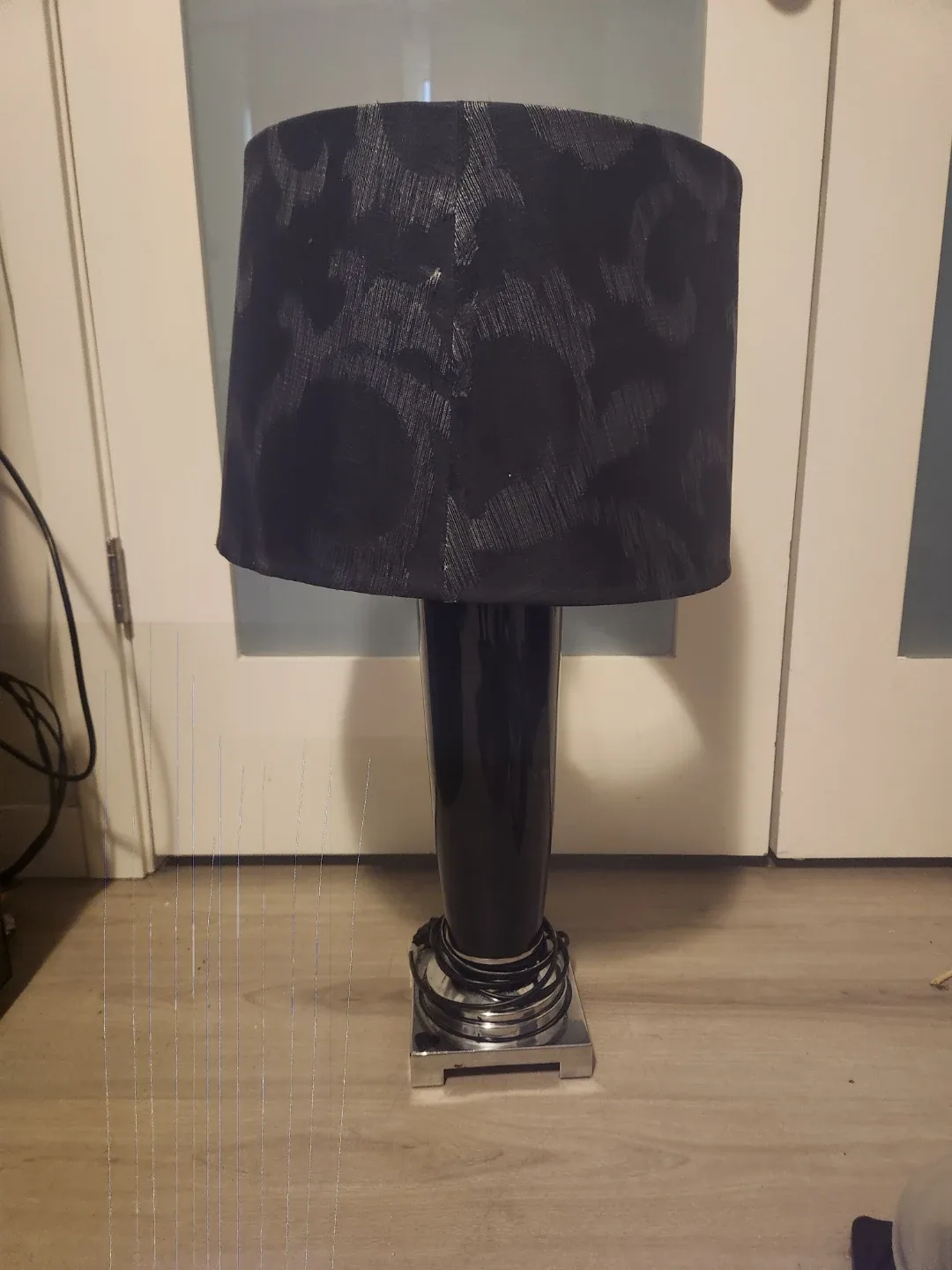 Black Patterned Table Lamp