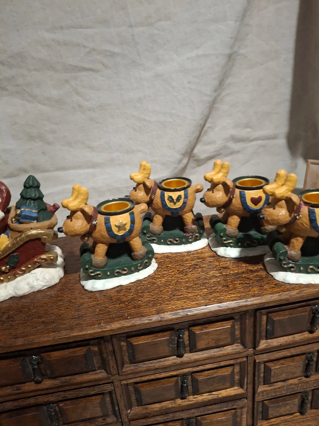 Santa and Reindeer Candle Holders image indicator(4)