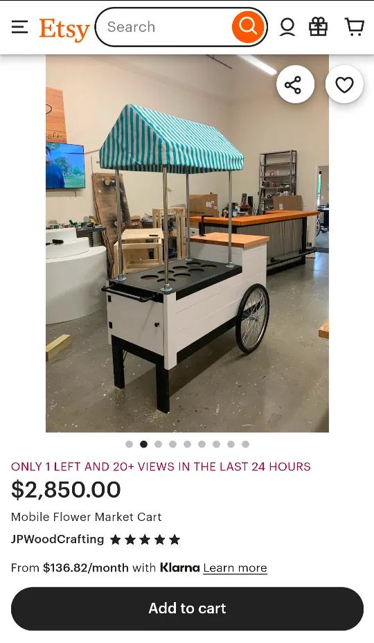 Custom Made Mobile Wooden Cart Kiosk image indicator(2)