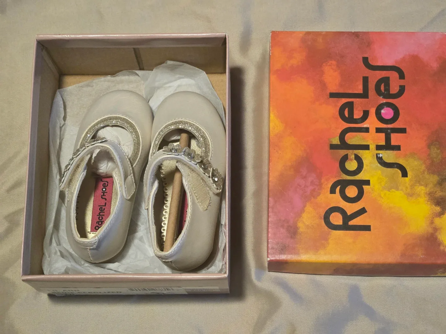 Toddler Lil Ann Beige Pearlized Shoes Size 5M