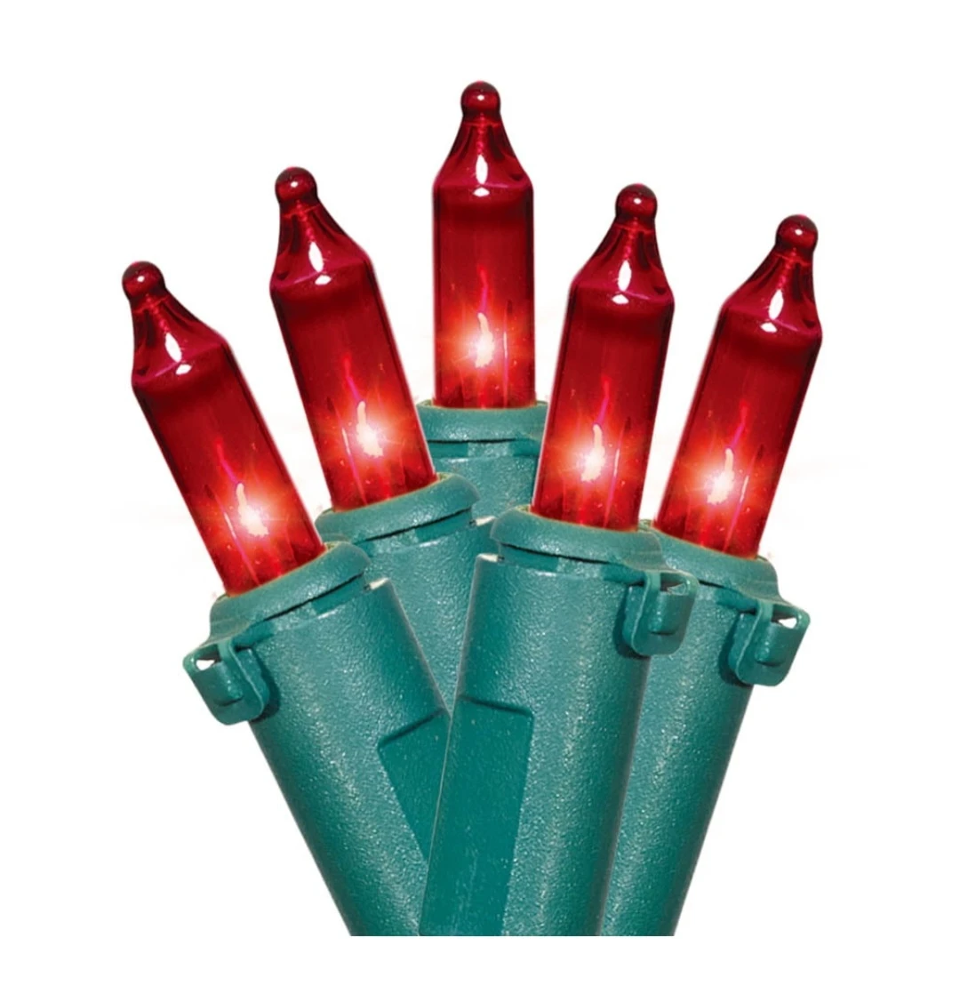 Holiday Time Mini String Lights - Green & Red