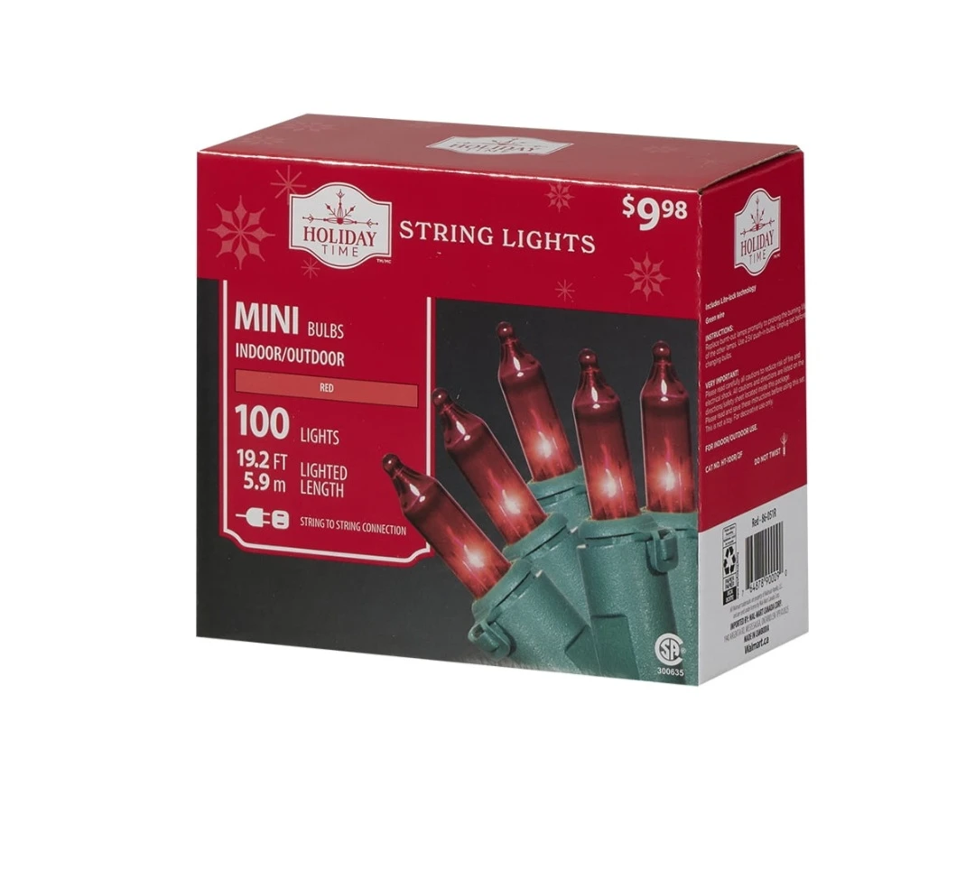 Holiday Time Mini String Lights - Green & Red - photo 2