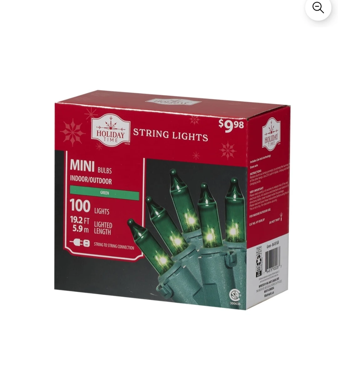 Holiday Time Mini String Lights - Green & Red - photo 4