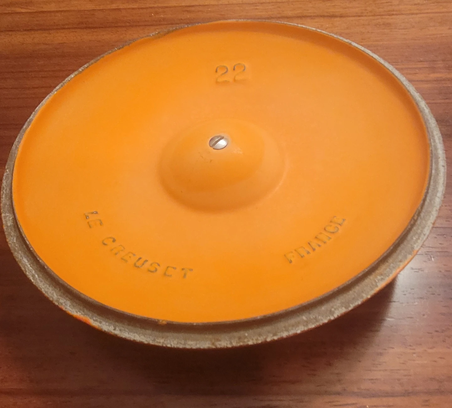 Reserved-$20.00 each Le Creuset Orange Lids - Size 22 & 18 - photo 4