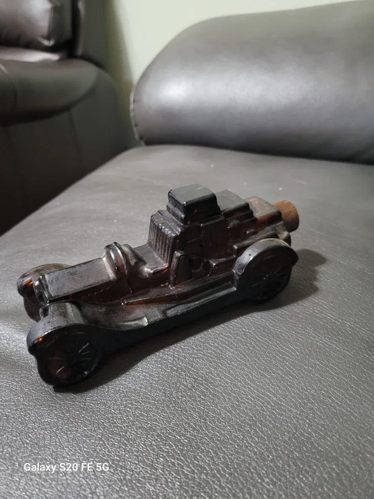 Vintage Car Perfume Bottle - Brown Glass