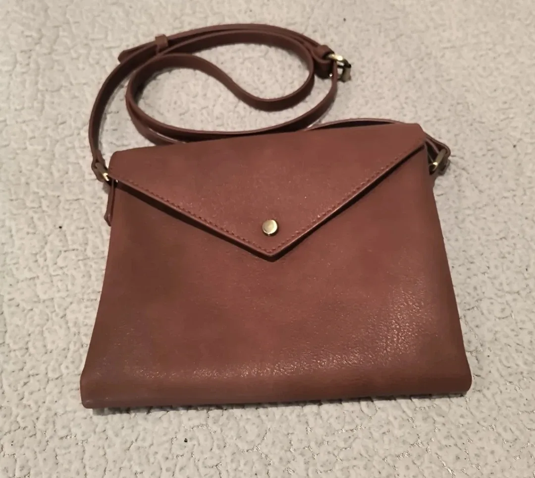 Antik Kraft Brown Crossbody Envelope Purse Bag Adjustable Strap image indicator(2)