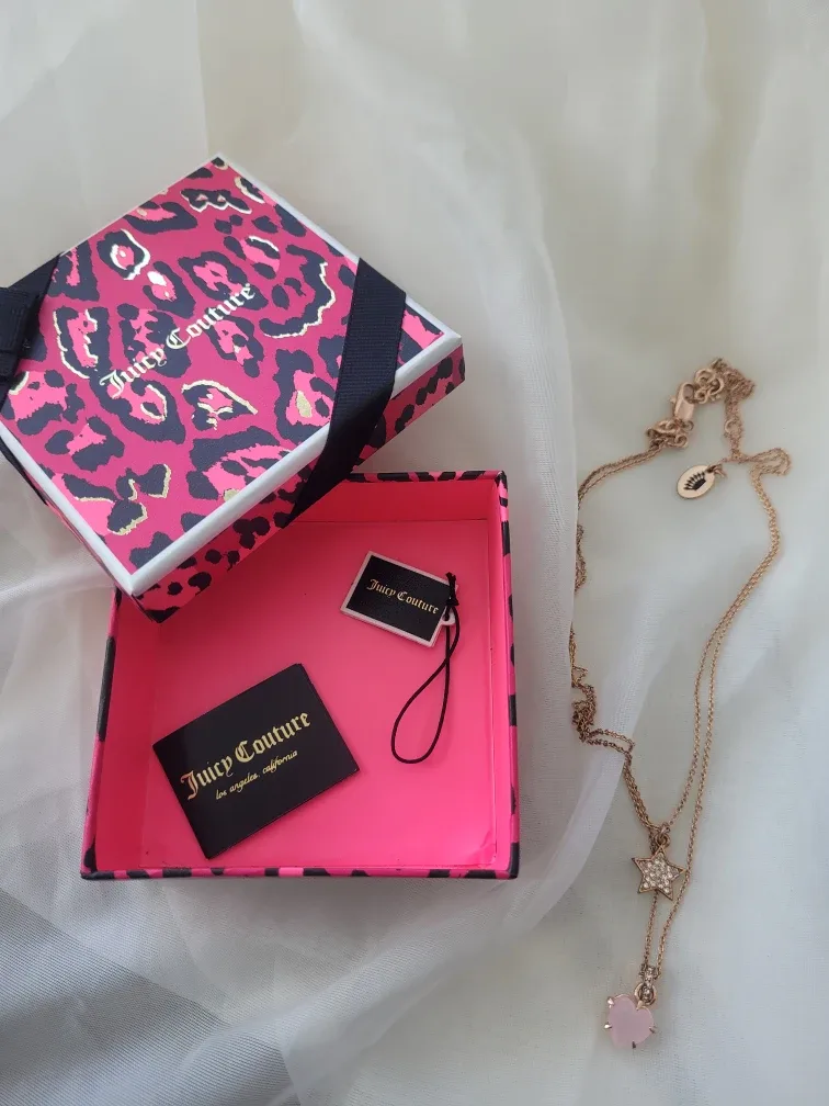 Juicy Couture Double Layer Rose Star Necklace