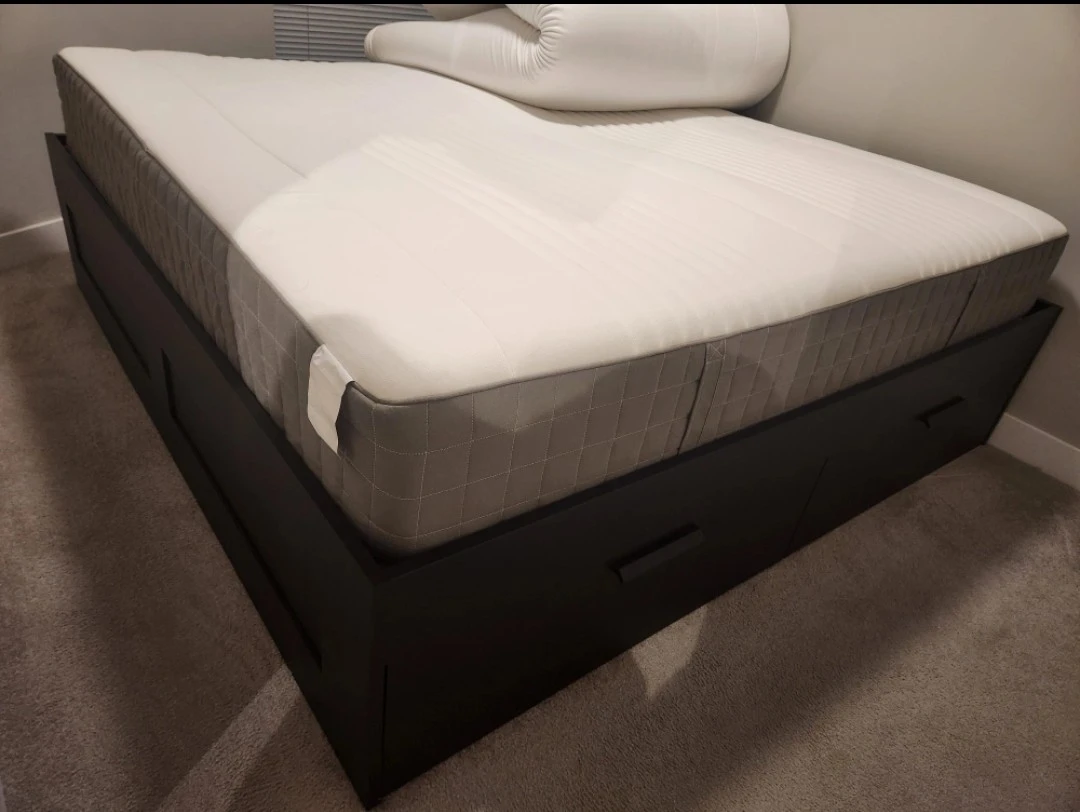 IKEA Brimnes King size Bed Frame with Storage - dark brown
