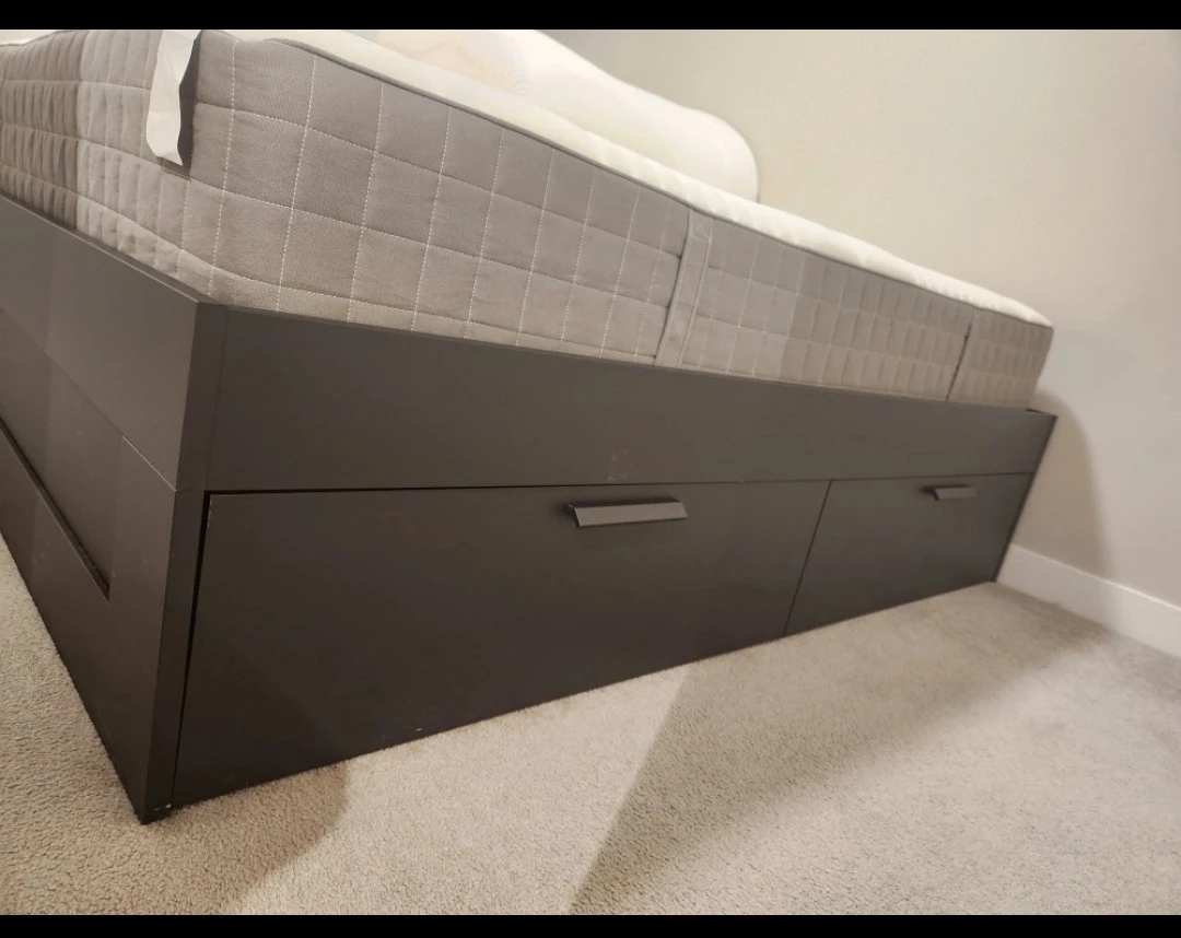 IKEA Brimnes King size Bed Frame with Storage - dark brown - photo 2
